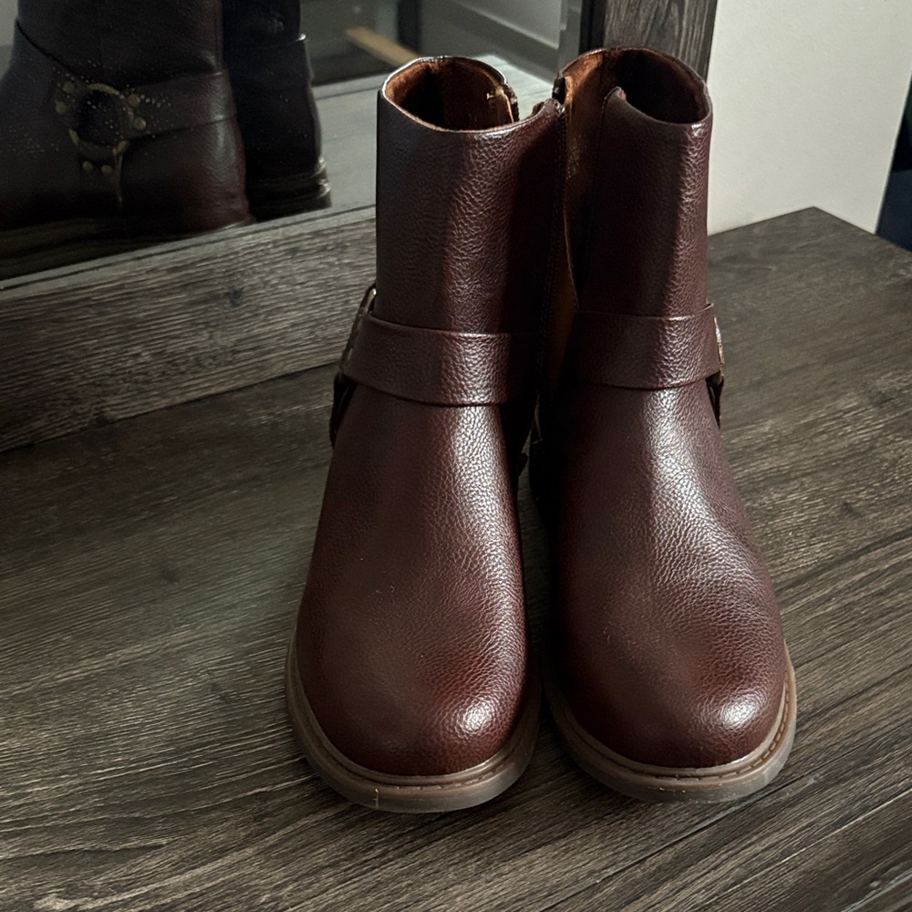 boc Dark Brown Leather Ankle Boots